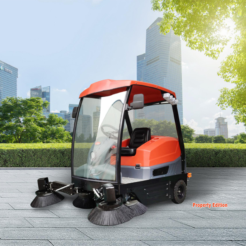 How does the electric ride-on sweeper's obstacle avoidance technology ensure operational safety and efficiency?