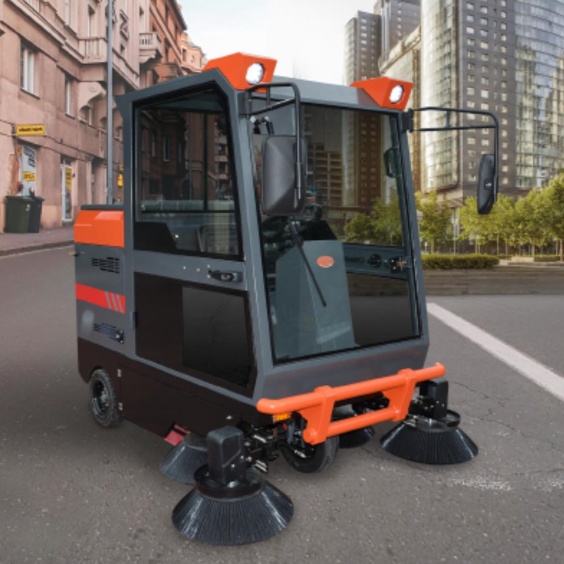 Can the shock absorption system of Hyundai King Kong Knight electric ride-on sweeper effectively reduce body vibration?
