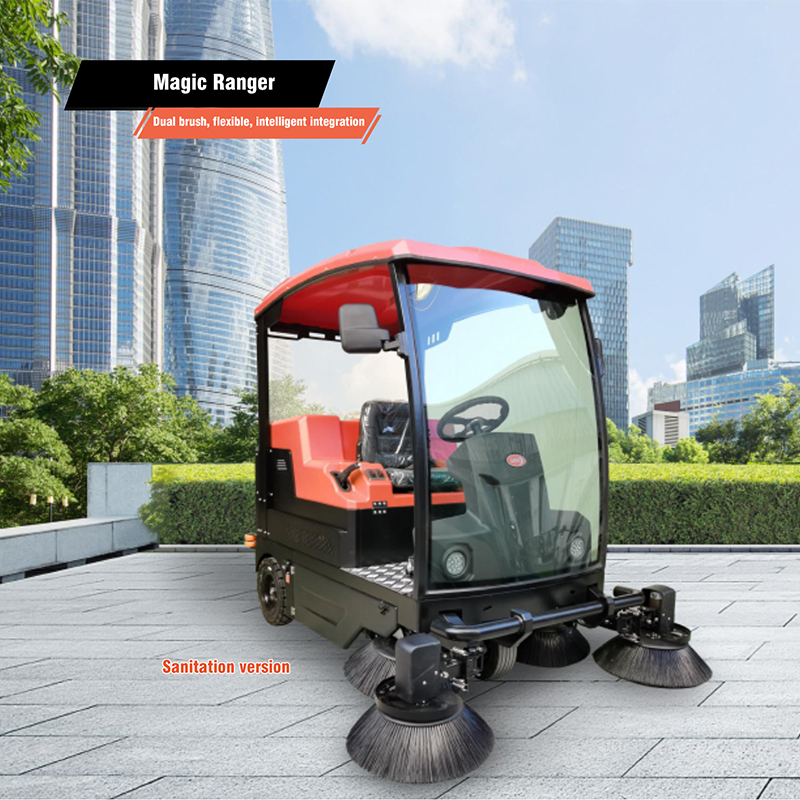 How effective is the electric ride-on sweeper, a green-powered cleaning device, at filtering dust?